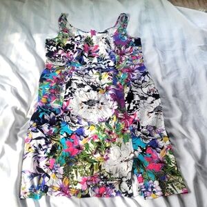 Nicole by Nicole Miller Sleeveless Floral Print Dress, Size: 16